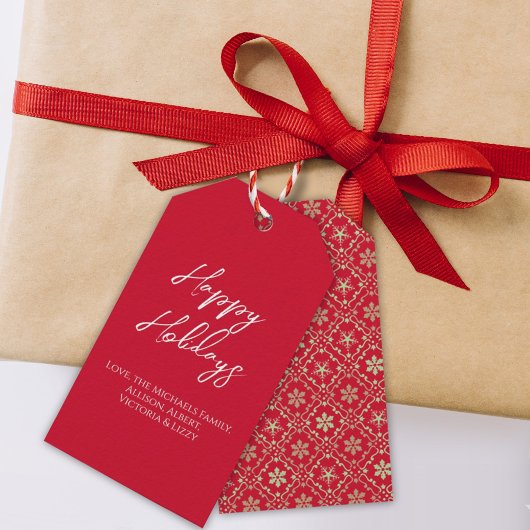 prettige feestdagen Eenvoudig minimalistisch scrip Cadeaulabel