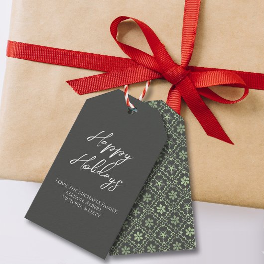 prettige feestdagen Eenvoudig minimalistisch scrip Cadeaulabel