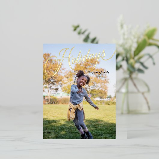 Prettige feestdagen Eenvoudig script (Staand Voorkant)