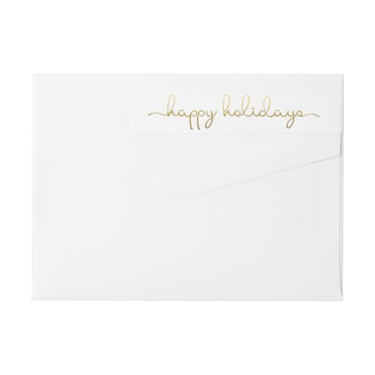 prettige feestdagen Eenvoudig script Gold Letterin (Achterkant)