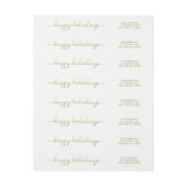 prettige feestdagen Eenvoudig script Gold Letterin (Vel)