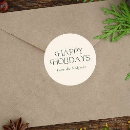 Prettige feestdagen Eenvoudig Stijlvol | Groen ivo Ronde Sticker