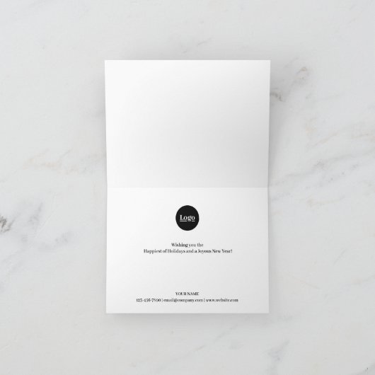 Prettige feestdagen Eenvoudig zakelijk Logo Black (Binnen)