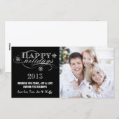 PRETTIGE FEESTDAGEN EENVOUDIG ZWART 2013 FEESTDAGENKAART (Voorkant / Achterkant)