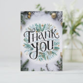 Prettige feestdagen Eenvoudige Dankbare Pine Bedankkaart (Staand voorkant)