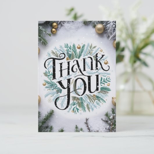 Prettige feestdagen Eenvoudige Dankbare Pine Bedankkaart (Staand voorkant)