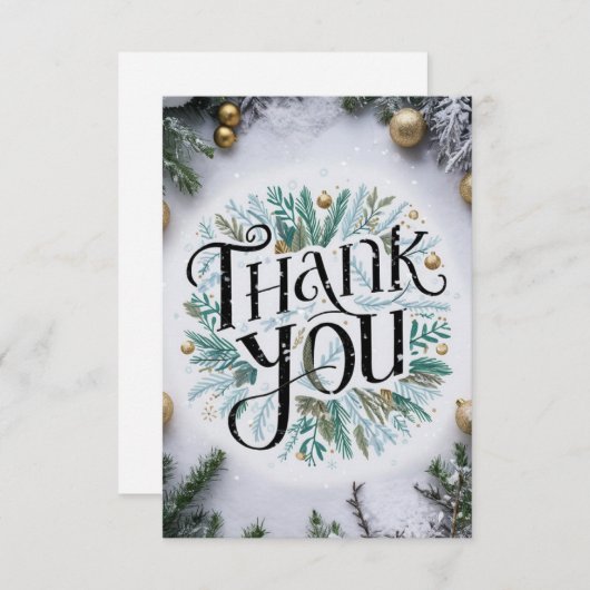 Prettige feestdagen Eenvoudige Dankbare Pine Bedankkaart (Voorkant / Achterkant)
