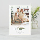 prettige feestdagen Eenvoudige Elegant One-foto Feestdagenkaart (Staand voorkant)