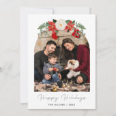 Prettige feestdagen Eenvoudige familiearch Feestdagenkaart (Voorkant)