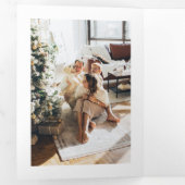 Prettige feestdagen Eenvoudige foto Drieluik Wenskaart (Binnenzijde eerst)