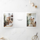 Prettige feestdagen Eenvoudige foto Drieluik Wenskaart (Binnen)