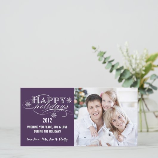 PRETTIGE FEESTDAGEN EENVOUDIGE FOTOKAARTEN PAARSE FEESTDAGENKAART (Staand voorkant)