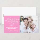 PRETTIGE FEESTDAGEN EENVOUDIGE FOTOKAARTEN ROZE FEESTDAGENKAART (Voorkant / Achterkant)