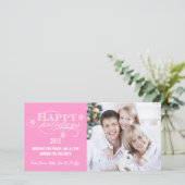 PRETTIGE FEESTDAGEN EENVOUDIGE FOTOKAARTEN ROZE FEESTDAGENKAART (Staand voorkant)