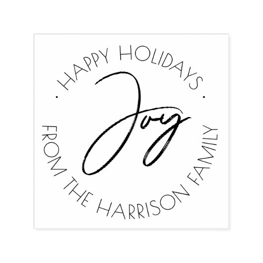 Prettige feestdagen Eenvoudige Joy Zelfinktende Stempel (Design)