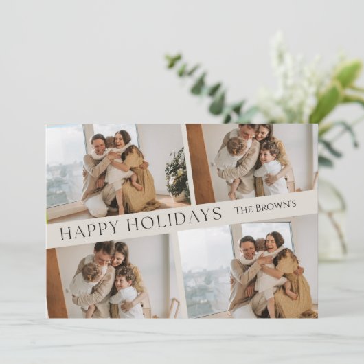 PRETTIGE FEESTDAGEN  EENVOUDIGE KERST KAART (Staand voorkant)