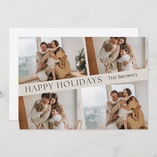 PRETTIGE FEESTDAGEN  EENVOUDIGE KERST KAART (Voorkant / Achterkant)