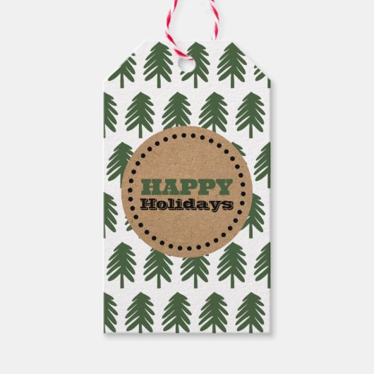 Prettige feestdagen Eenvoudige kerstboom? Gift Lab Cadeaulabel (Voorkant)