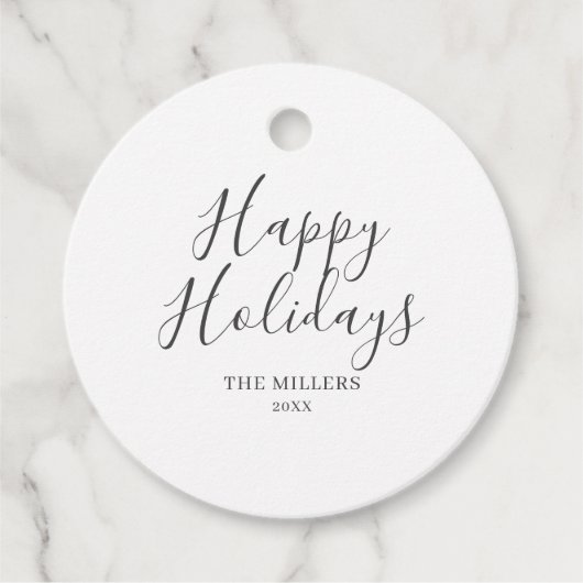 Prettige feestdagen Eenvoudige minimalist Bedankjes Labels (Voorkant)