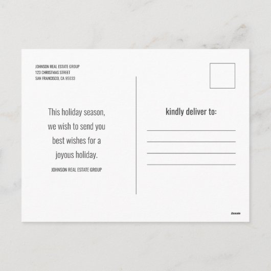 prettige feestdagen Eenvoudige, moderne aangepaste (Achterkant)