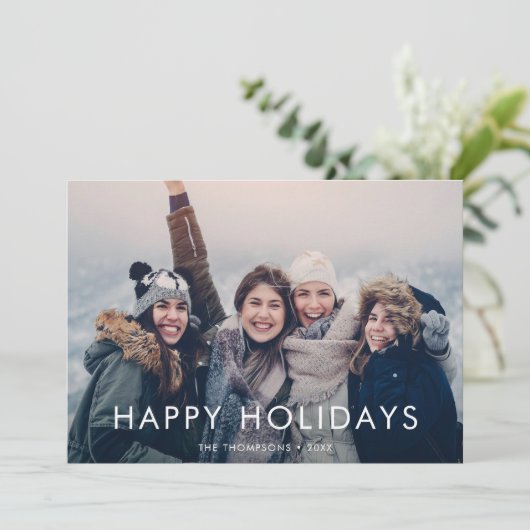 Prettige feestdagen Eenvoudige moderne aangepaste  Feestdagenkaart (Staand voorkant)