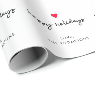 prettige feestdagen Eenvoudige Rode Kerst Cadeaupapier