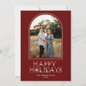 Prettige feestdagen Eenvoudige Scandi Arch Foto Feestdagenkaart (Voorkant)