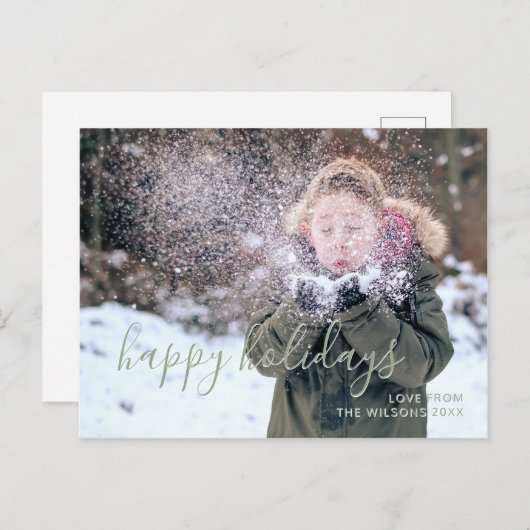 Prettige Feestdagen Eenvoudige Script Kinderen Fot (Voorkant / Achterkant)