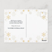 Prettige feestdagen Eenvoudige Snowflake Gold Blue Briefkaart (Achterkant)