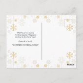 Prettige feestdagen Eenvoudige Snowflake Gold Blue Briefkaart (Achterkant)