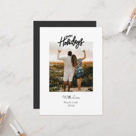 Prettige feestdagen Eenvoudige tweezijdige foto? K Kaart