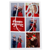 prettige feestdagen Eenvoudige Typografie van Retr Medium Cadeauzakje (Voorkant)