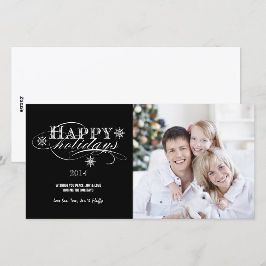 PRETTIGE FEESTDAGEN EENVOUDIGE VAKANTIE FOTOKAART FEESTDAGENKAART (Voorkant / Achterkant)