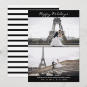 Prettige feestdagen Eenvoudige zwarte fotocollage Feestdagenkaart (Voorkant / Achterkant)