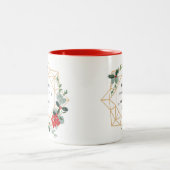 prettige feestdagen Eigen kerstgeschreeuw Tweekleurige Koffiemok (Center)