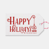 Prettige feestdagen | Eigen kerstmis Cadeaulabel (Voorkant (Horizontaal))