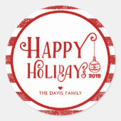 Prettige feestdagen | Eigen kerstmis Ronde Sticker (Voorkant)