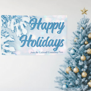 prettige feestdagen Eigen mooie Snowflake Party Spandoek