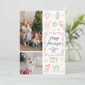 Prettige feestdagen Eigenzinnige hand getekend ico Feestdagenkaart (Staand voorkant)