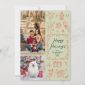 Prettige feestdagen Eigenzinnige hand getekend roo Feestdagenkaart (Voorkant)