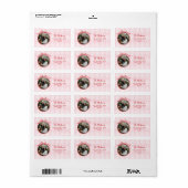 Prettige feestdagen Eigenzinnige roze en rode gril Etiket (Full Sheet)