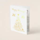 prettige feestdagen elegant aanpasbaar folie kaarten (Voorkant)