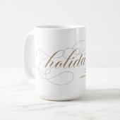 Prettige feestdagen Elegant bloeien Script Koffiemok (Voorkant links)