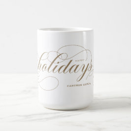 Prettige feestdagen Elegant bloeien Script Koffiemok