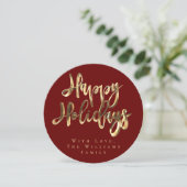 Prettige feestdagen Elegant Bourgondisch Rood en G Feestdagenkaart (Staand voorkant)