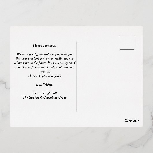 Prettige feestdagen Elegant | Custom Business Blac (Achterkant)