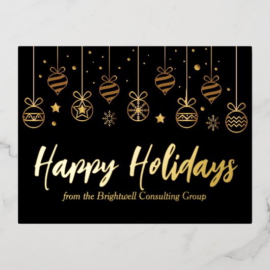 Prettige feestdagen Elegant | Custom Business Blac (Voorkant)