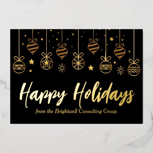 Prettige feestdagen Elegant | Custom Business Blac (Voorkant)