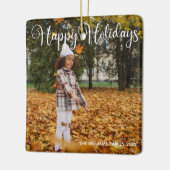 prettige feestdagen Elegant Double Sided Family Ph Keramisch Ornament (Links)