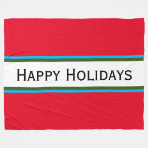 Prettige feestdagen Elegant Feestelijk Helder Rood Fleece Deken